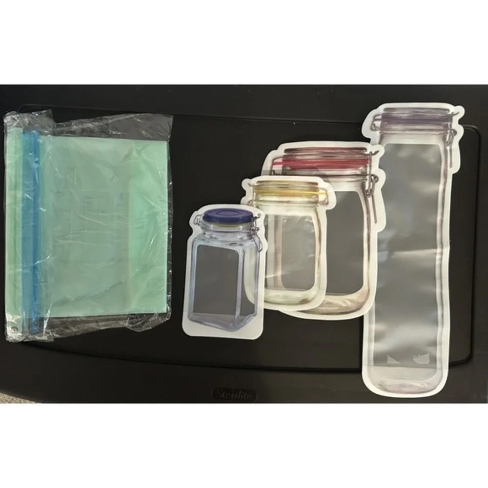 5 Reusable Ziplock Bags For Storage Kitchen Food‎ Pantry Organization Resealable